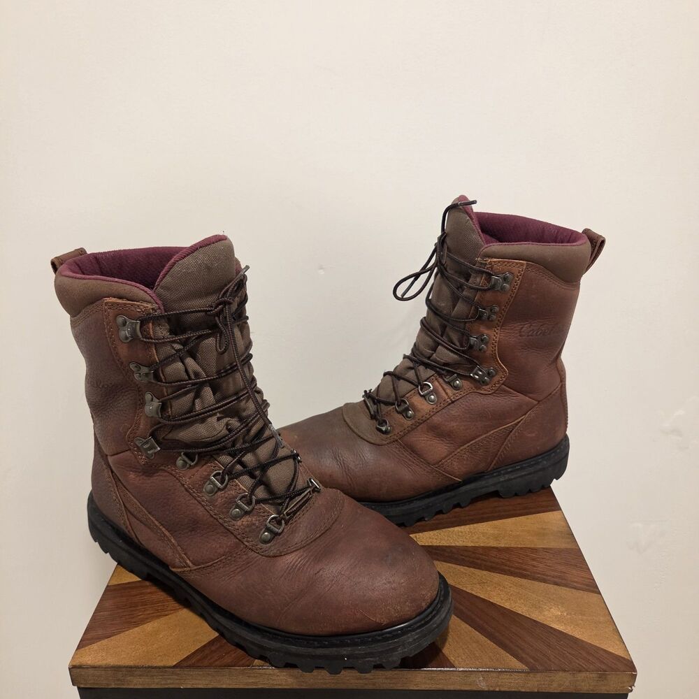 Cabelas Iron Ridge 800 Boots US 12D Mens Leather Goretex Insulated Hunting Work